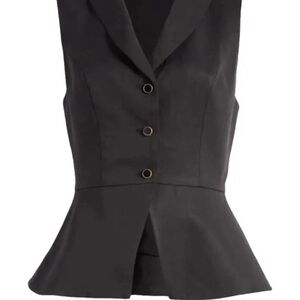 Reformation Black Peplum Blouse